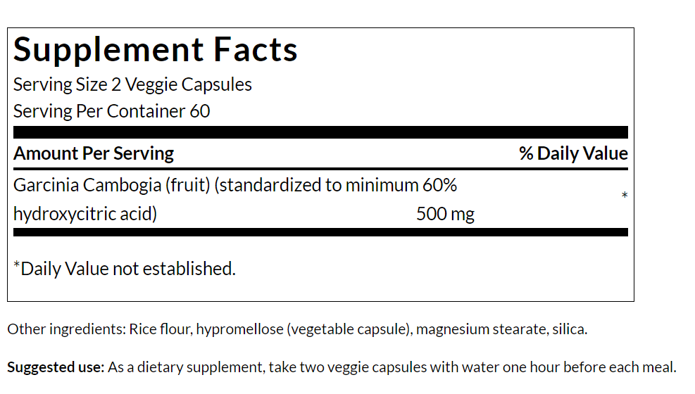 Garcinia Cambogia 250 mg (120 veg caps) , Swanson