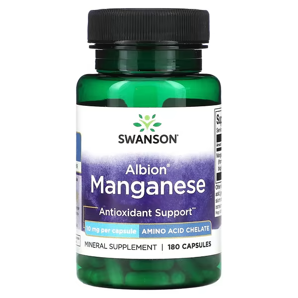 Albion Manganeso 10 mg, (180 caps), Swanson