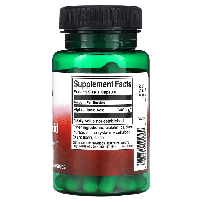 Ácido Alfa Lipoico 300 mg (60 caps), Swanson