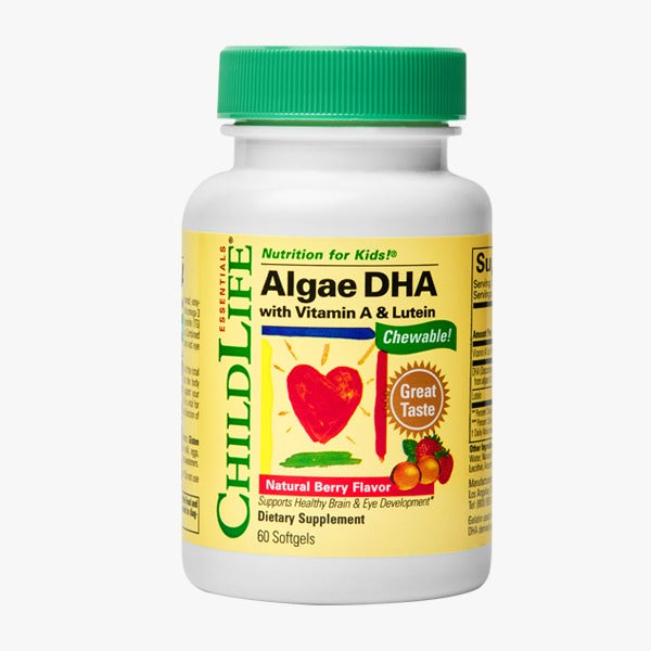 Alga DHA con Vitamina A y Luteína para Niños (60 softgels), Child Life