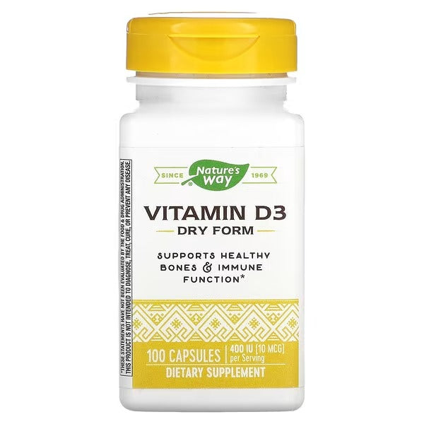 Vitamina D3, Forma Seca,10 mcg (100 caps), Nature's Way