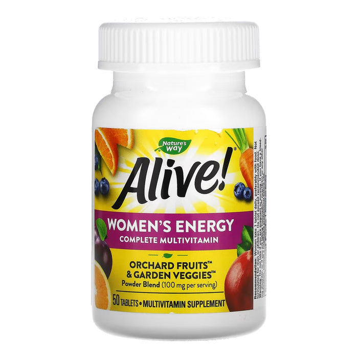 Alive!® Multivitamínico Energía Para Mujeres (50 tabs), Nature's Way