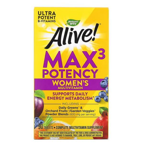 Alive!® Max3 Potency Multivitamínico Para Mujeres (90 tabs), Nature's Way