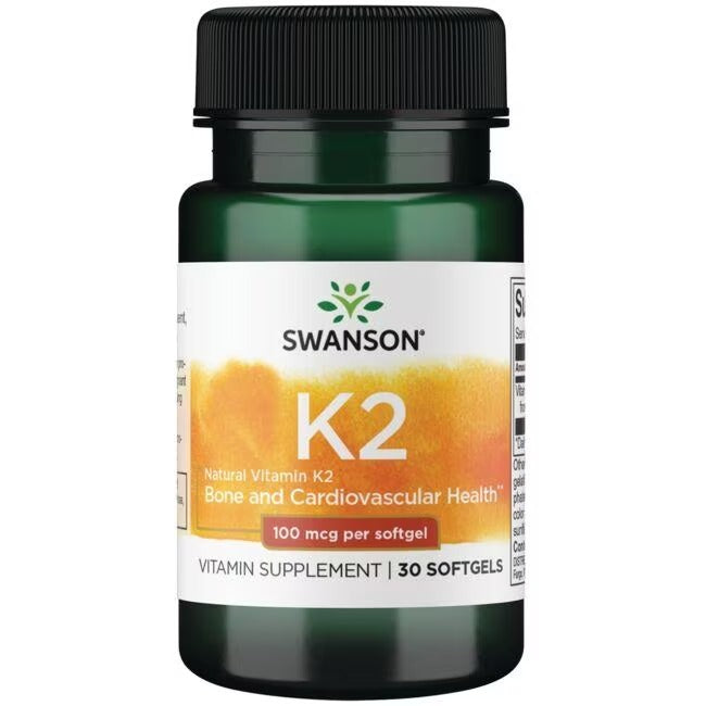 Vitamina K-2 Natural De Alta Potencia 100 mcg (30 softgels), Swanson