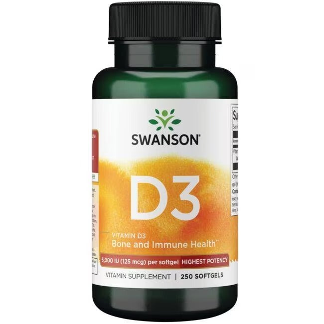 Vitamina D3 5000UI, 125 mcg (250 softgels) , Swanson