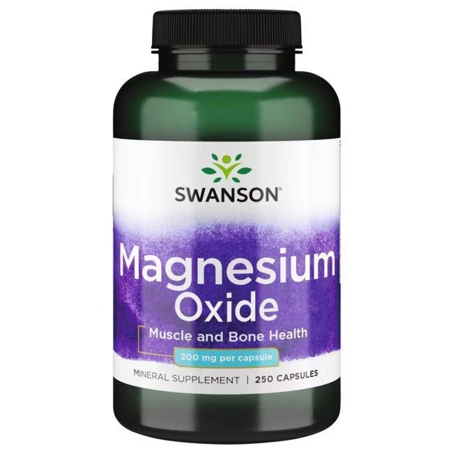 Óxido De Magnesio 200 mg (250 caps), Swanson