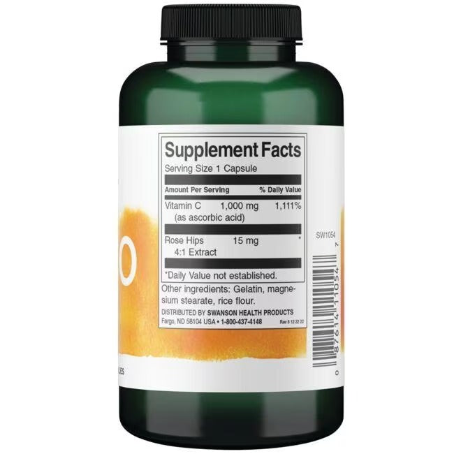 Vitamina C-1000 Con Escaramujos 1000 mg (90 caps), Swanson