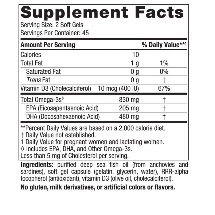 DHA Prenatal 830 mg Omega 3, 400IU Vit D3 (90 softgels) , Nordic Naturals