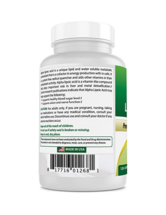 Ácido Alfa Lipoico 600 mg (120 caps), Best Naturals