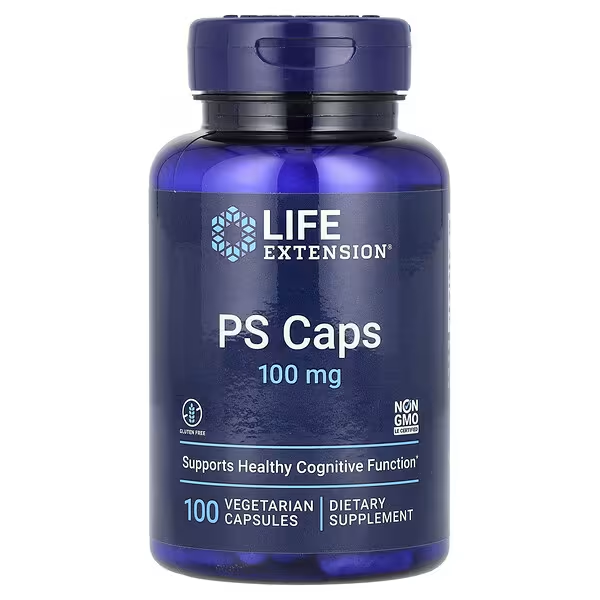 PS Caps 100 mg, Rendimiento Cognitivo (100 veg caps), Life Extension