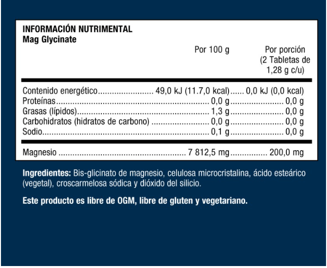 Mag Glycinate 1.28 g (120 tabs), Metagenics