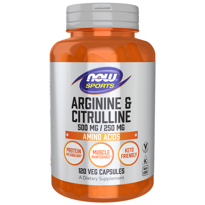 Arginina y Citrulina 500 mg /250 mg (120 veg caps)