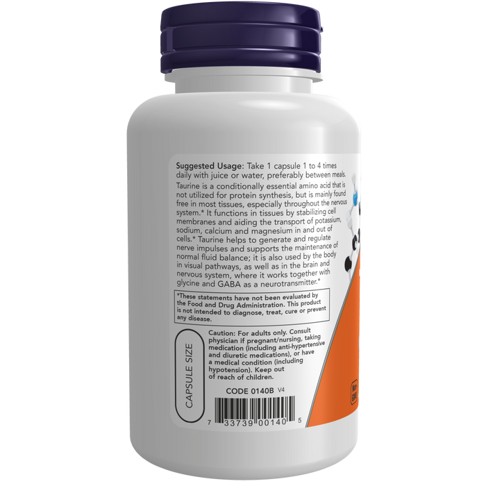 Taurine 500 mg (100 Veg Caps) / Taurine 500 mg