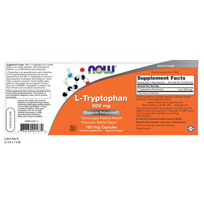 L-tryptophan / L-Tryptophan 500mg 120vcaps