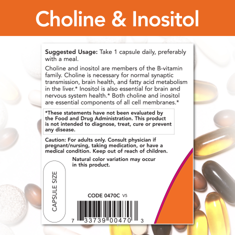 Colina & Inositol 500 mg (100 veg caps)