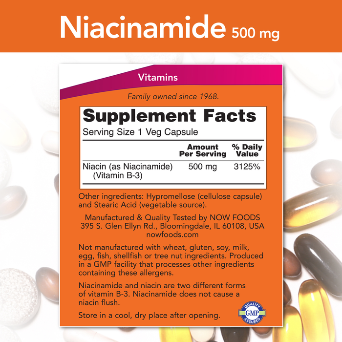 Niacinamide (B-3) 500 mg (100 Veg Caps)/ Niacinamide (B-3) 500 mg