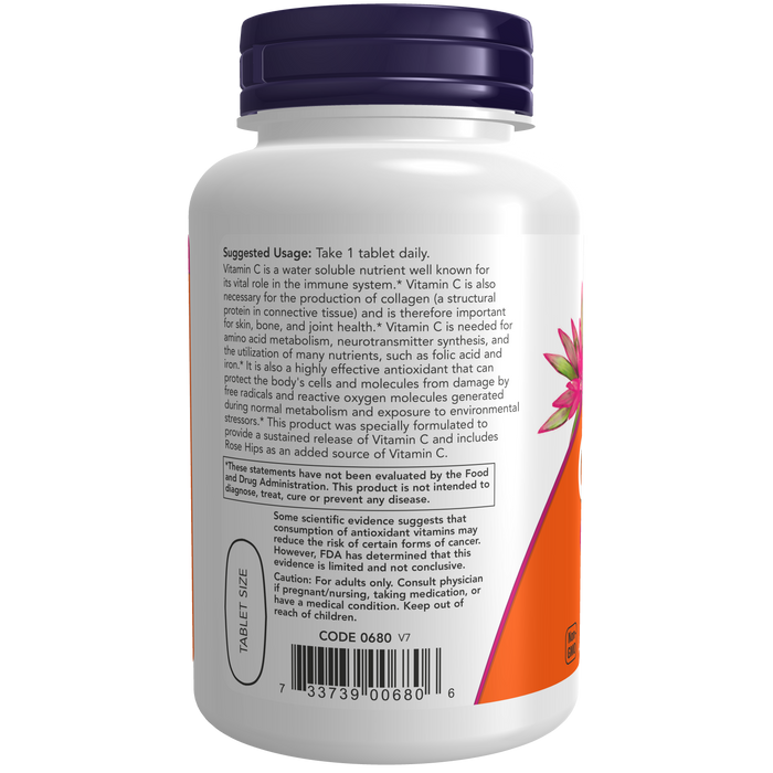 Vitamina C 1000 mg con Escaramujo y Liberacion Sostenida (100 tabs)