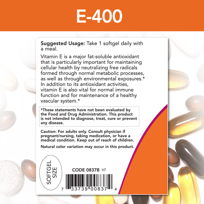 Vitamina E-400 IU (100 softgels)