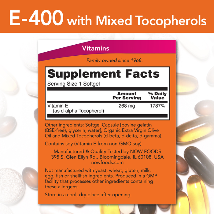 Vitamina E-400 IU (50 softgels)