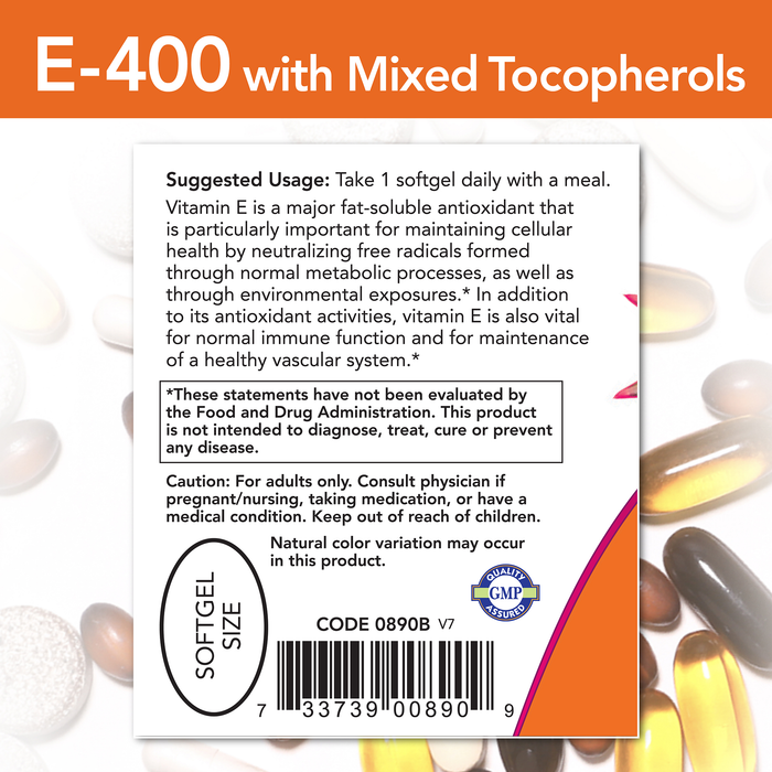 Vitamina E-400 IU (50 softgels)