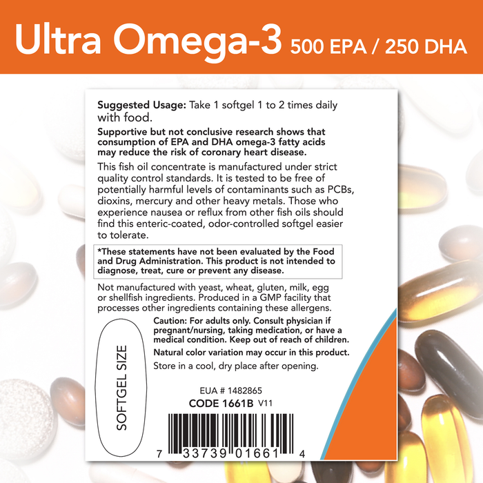 Ultra Omega 3 Fish oil 500 EPA/250 DHA (90 softgels)