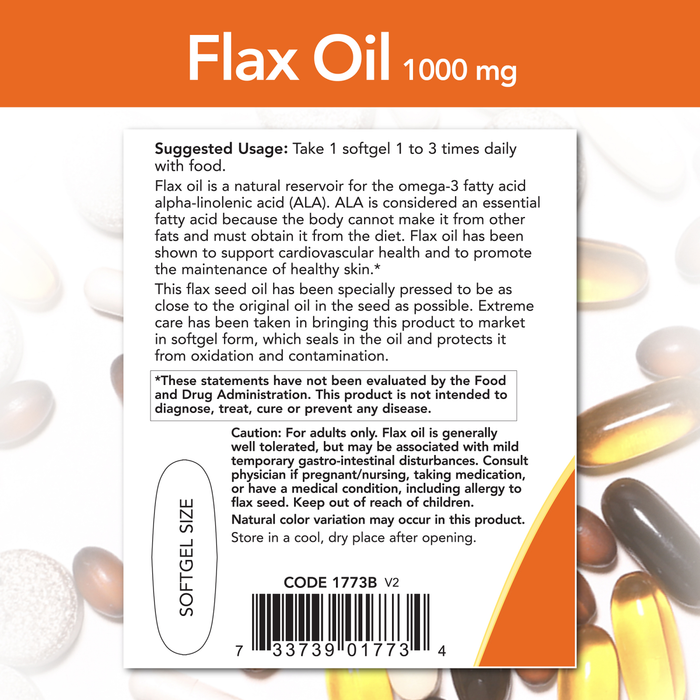Vegan Flax Oil 1000mg (120 Veg Caps) / Flax Oil Vegan Formula
