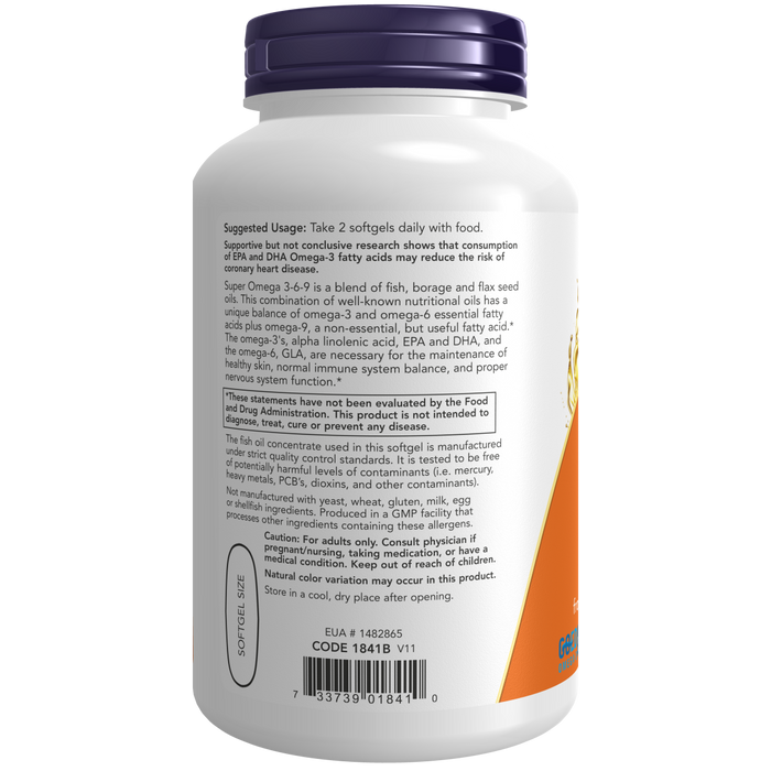 Super Omega 3-6-9 1200 mg (180 softgels)