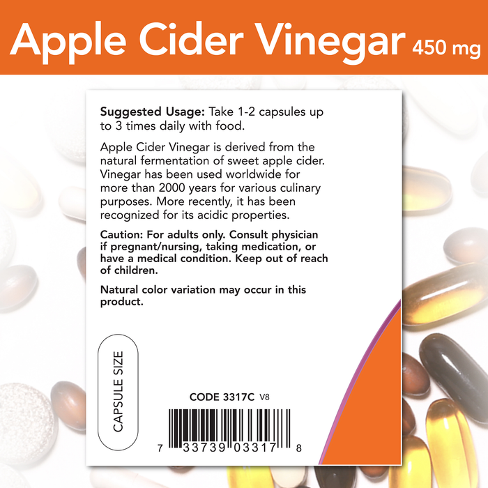 Apple Cider Vinegar 450mg (180Veg Caps) / Apple Cider Vinegar 450mg