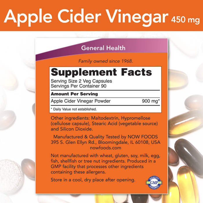 Apple Cider Vinegar 450mg (180Veg Caps) / Apple Cider Vinegar 450mg