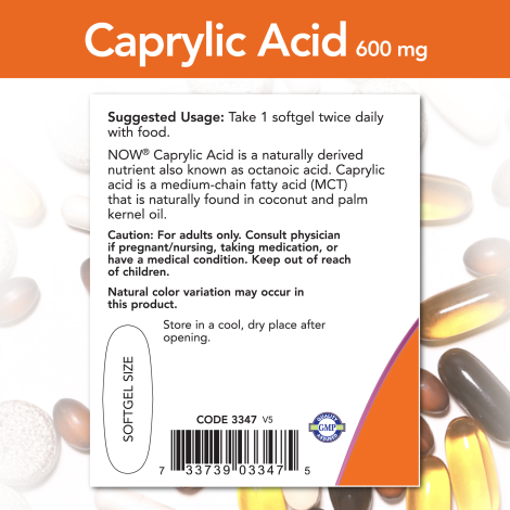 Caprylic Acid 600mg (100 Softgels)/ Caprylic Acid 600mg