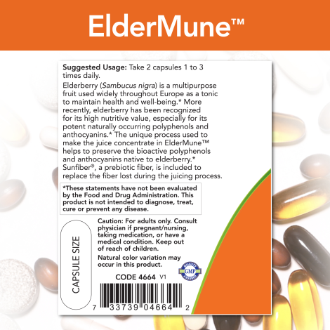 Elderberry and Vitamin C Immune (90 VegCaps)/ Eldermune 500mg with Vitamin C 200mg