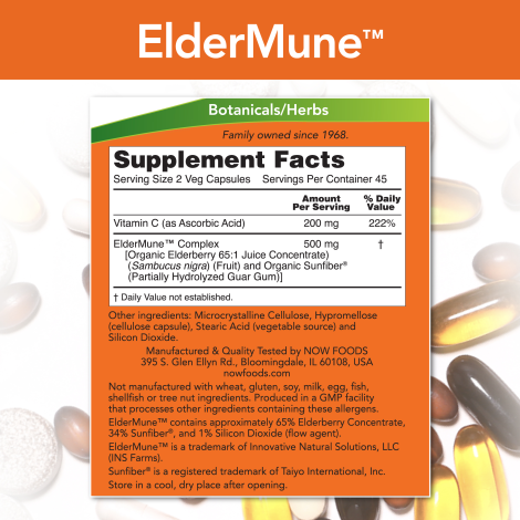 Elderberry and Vitamin C Immune (90 VegCaps)/ Eldermune 500mg with Vitamin C 200mg