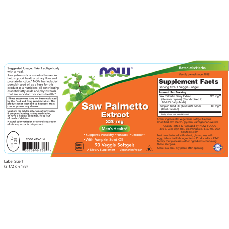 Saw Palmetto Extract 320 mg (90 Veg Softgels)/ Saw Palmetto Extract 320 mg