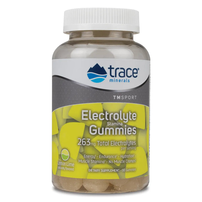 Electrolitos para Resistencia en Gomitas - Lima limón (90 gomitas), Trace Minerals