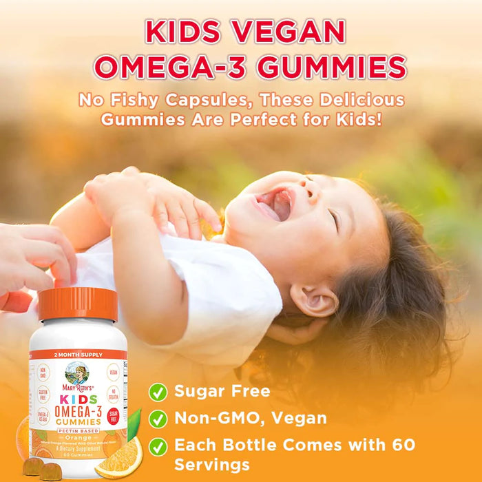 Gomitas Veganas Omega-3 Para Niños (60 gomitas), Mary Ruth´s