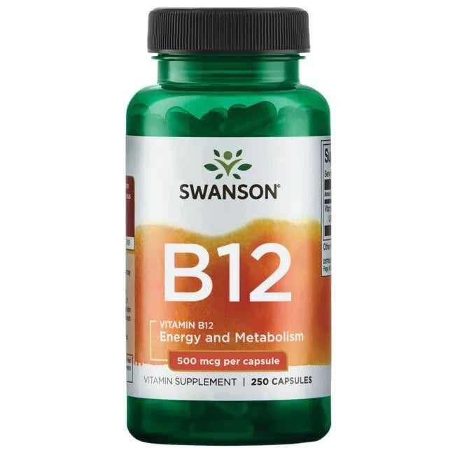 Vitamina B12 (Cianocobalamina) 500 mcg (250 caps) , Swanson