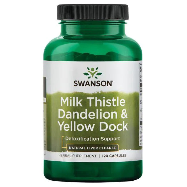 Swanson Milk Thistle Dandelion &amp; Yellow Dock (120 Caps)/ Cardo Mariano Diente de Dandelion y Muelle Amarillo