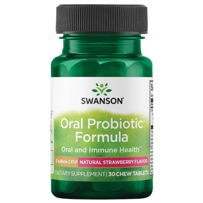 Fórmula Probiótico Oral-Sabor Natural a Fresa (30 tabs masticables), Swanson
