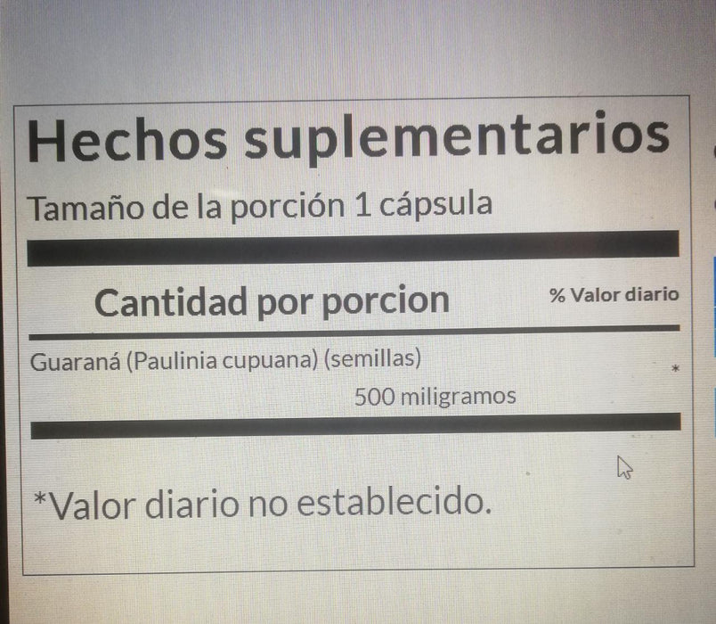 Guaraná 500 mg (100 caps) , Swanson