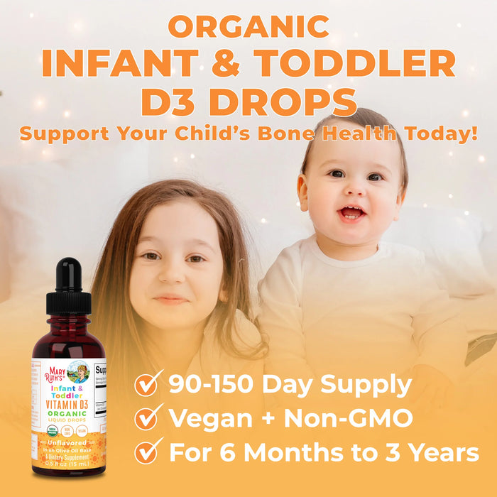 Organic Vitamin D3 Liquid Drops for Infants and Toddlers .5oz (15ml) Mary Ruth