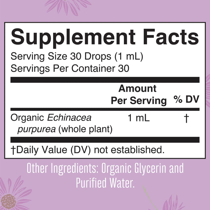 Organic Herbal Liquid Drops Echinacea Purpurea 1oz (30ml) Mary Ruth