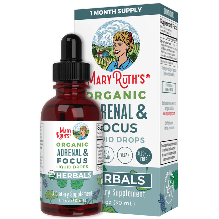 Adult Adrenal & Focus Drops (1 fl oz/30ml) Orgánicas, Mary Ruth´s