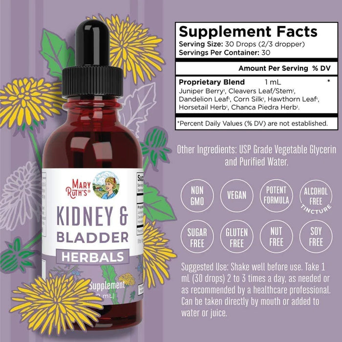 Organic Herbal Blend Kidney &amp; Bladder Liquid Drops 1oz(30ml) Mary Ruth