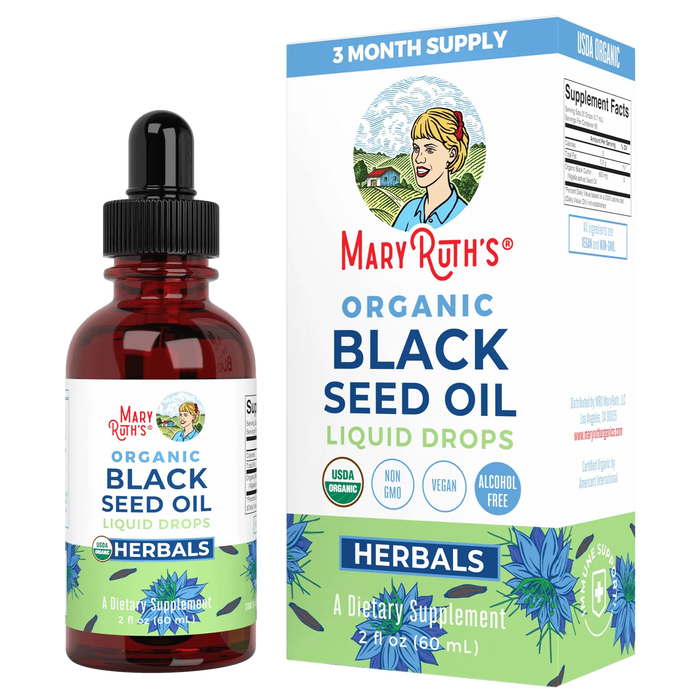 Gotas de Aceite de Semilla Negra Orgánica (2 fl oz/60ml), Mary Ruth´s