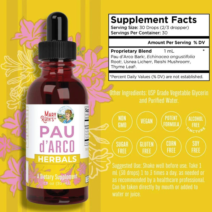 Pau d'Arco Herbal Blend Liquid Drops 1oz(30ml) Mary Ruth