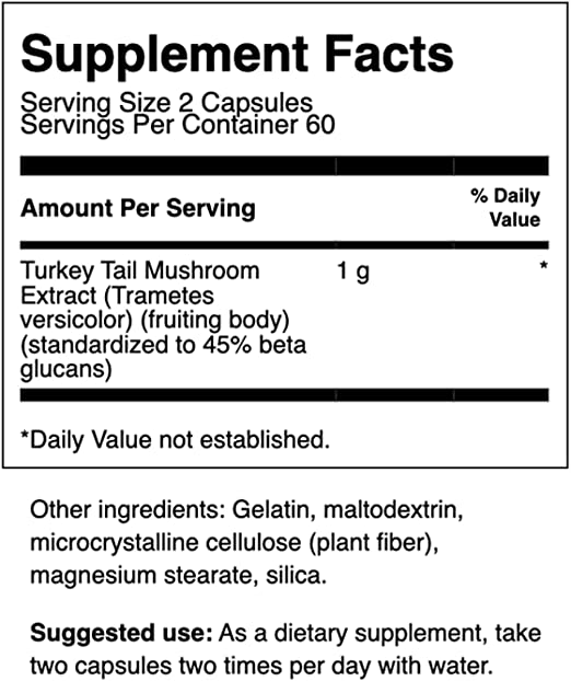 Turkey Tail Mushroom 120 CAPSULES/500mg /Turkey Tail Mushroom (SWANSON)