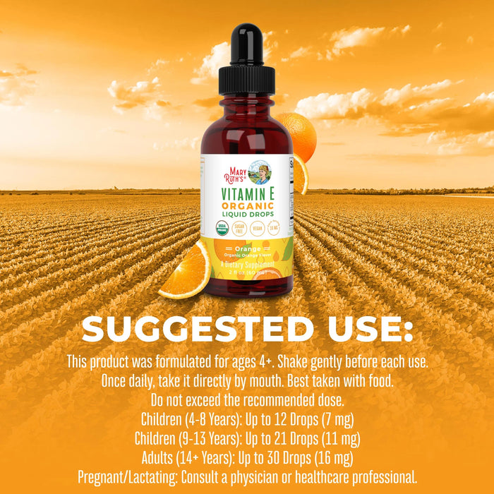 Organic Vitamin E Liquid Drops 2oz (60ml) Mary Ruth